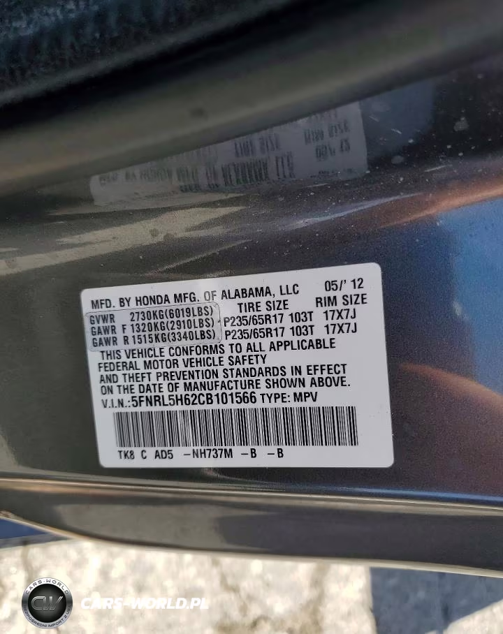 2012 Honda Odyssey Exl VIN:5FNRL5H62CB101566 - 13