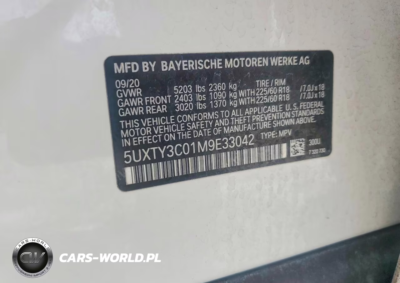 2021 BMW X3 Sdrive30I VIN:5UXTY3C01M9E33042 - 13