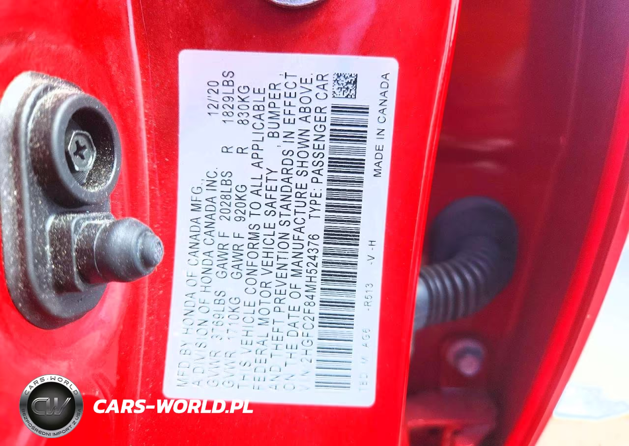 2021 Honda Civic Sport VIN:2HGFC2F84MH524376 - 12