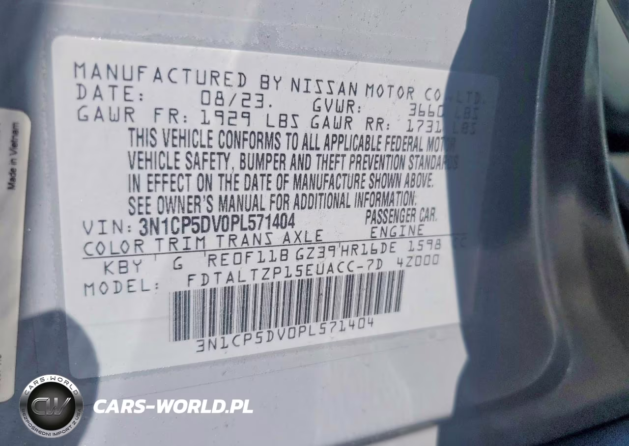 2023 Nissan Kicks Sr VIN:3N1CP5DV0PL571404 - 13