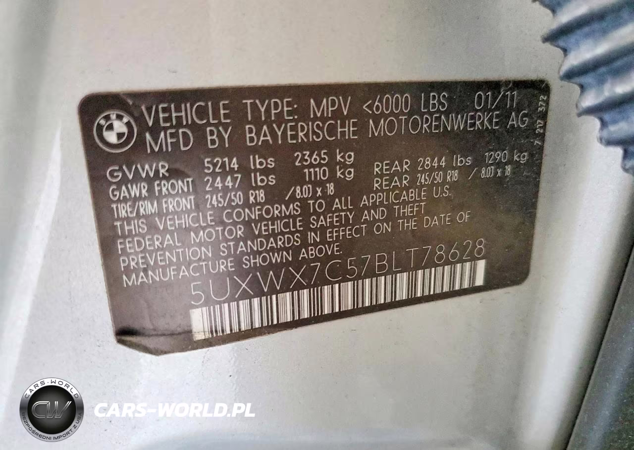 2011 BMW X3 xDrive35I VIN:5UXWX7C57BLT78628 - 13