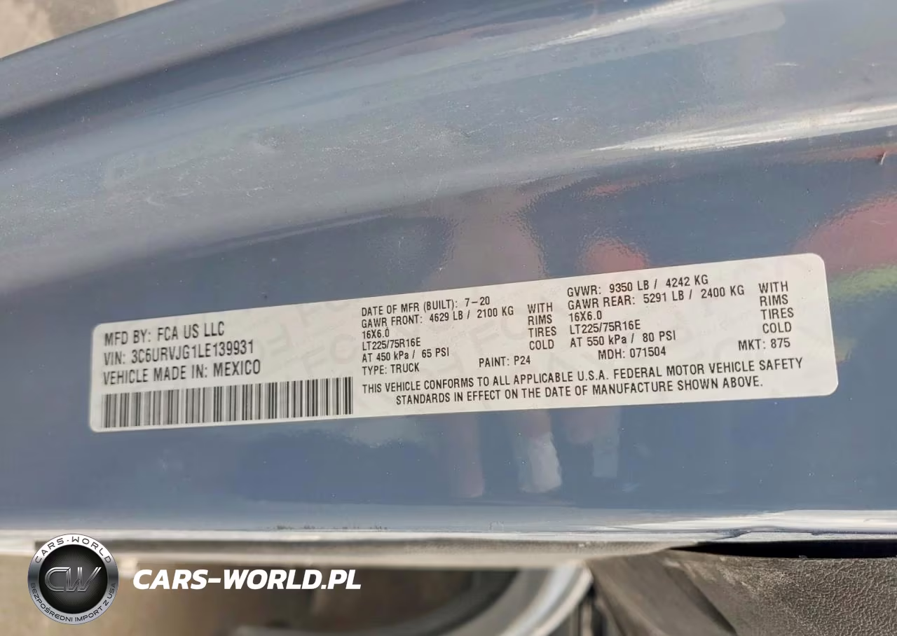 2020 Ram Promaster 3500 Delivery Van VIN:3C6URVJG1LE139931 - 13