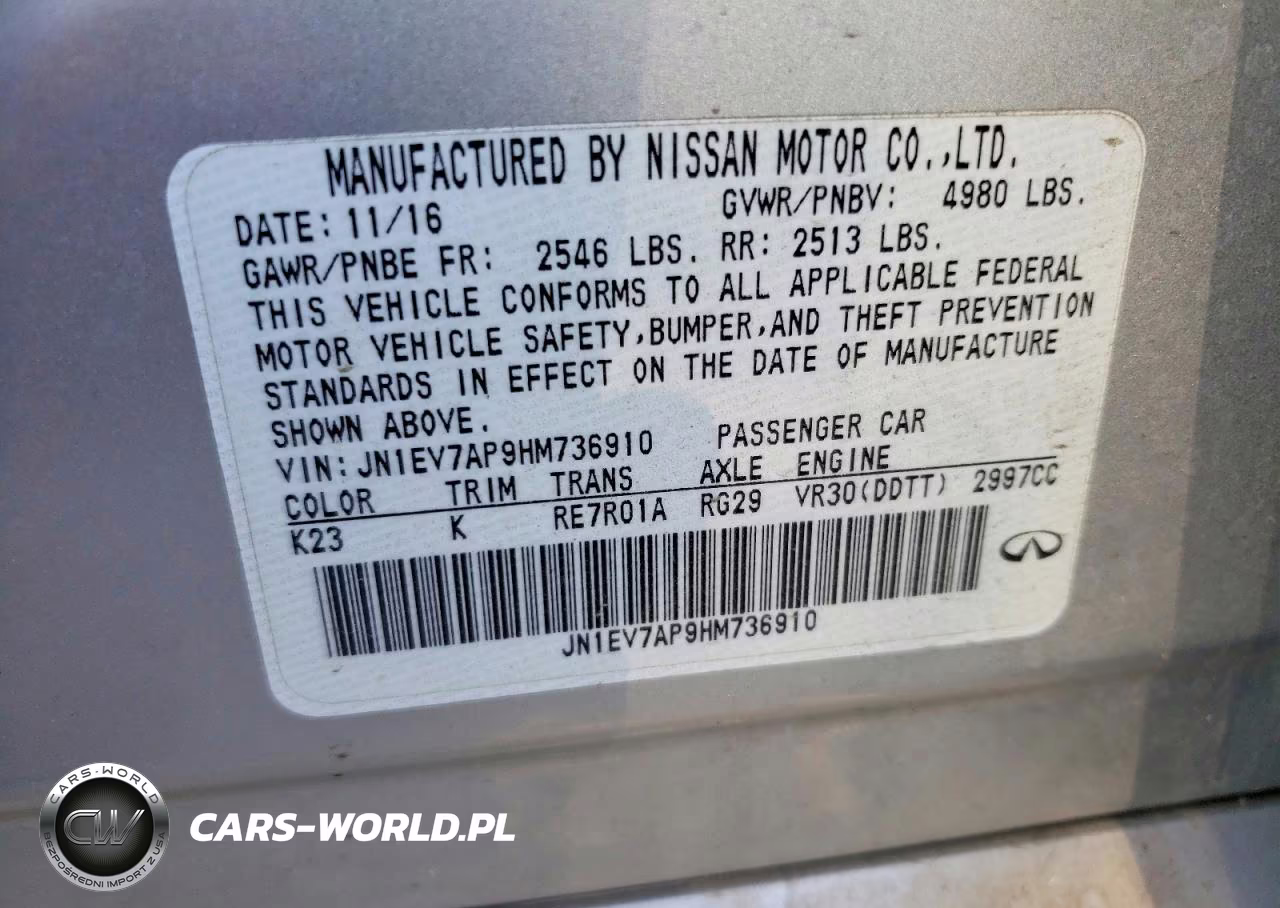 2017 Infiniti Q50 Premium VIN:JN1EV7AP9HM736910 - 12
