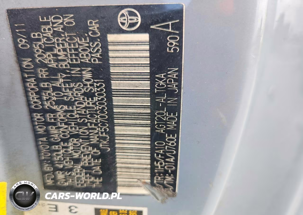 2012 Scion Tc Base VIN:JTKJF5C70C3030331 - 12