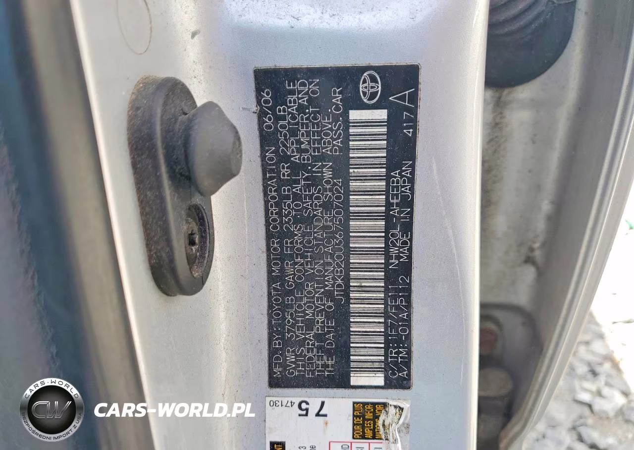 2006 Toyota Prius Base VIN:JTDKB20U367507024 - 12