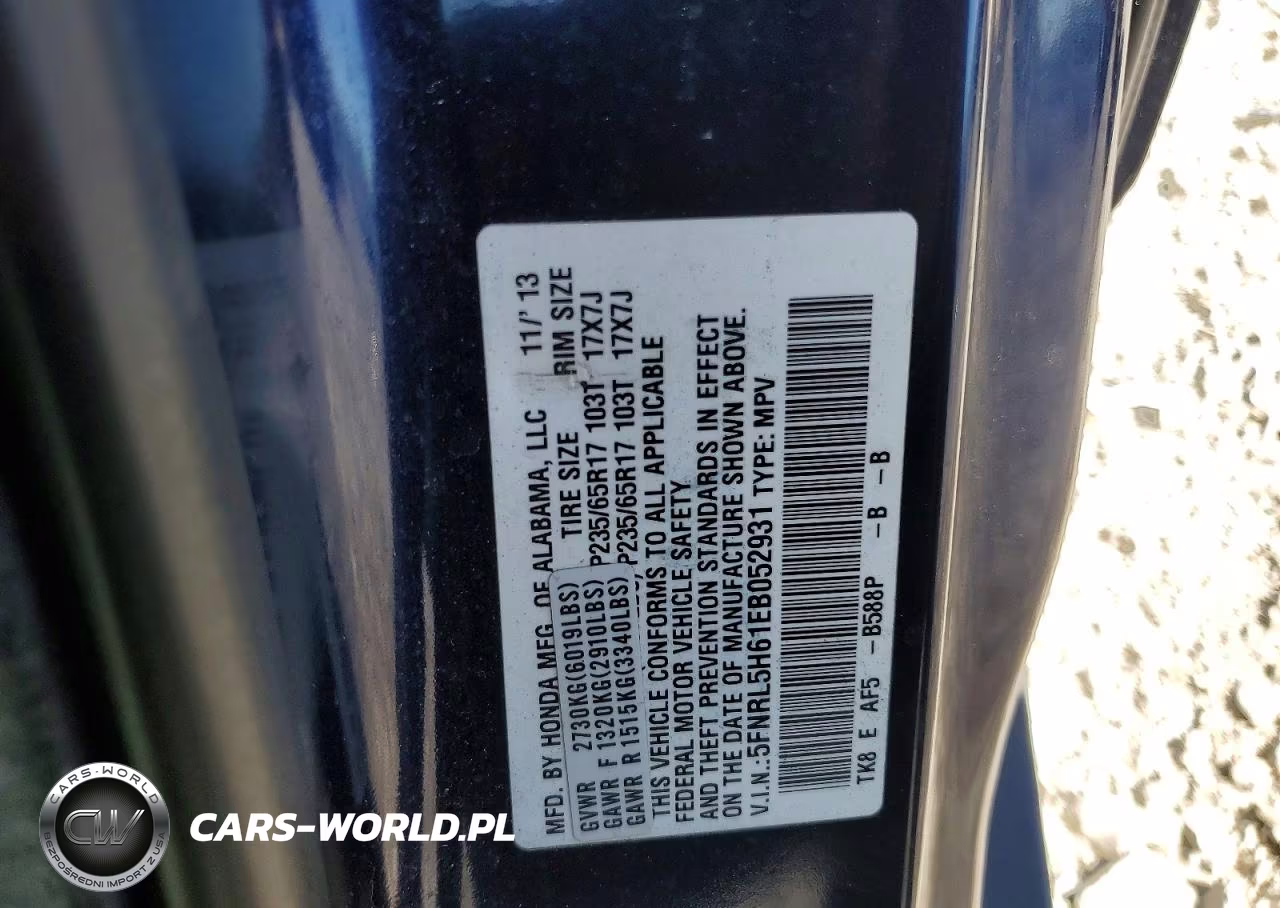 2014 Honda Odyssey Exl VIN:5FNRL5H61EB052931 - 13