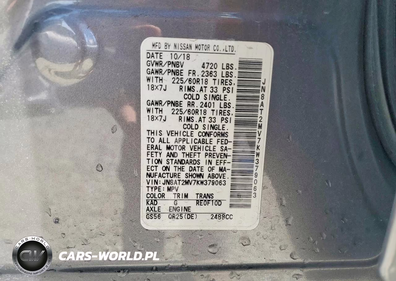 2019 Nissan Rogue Sv VIN:JN8AT2MV7KW379063 - 13