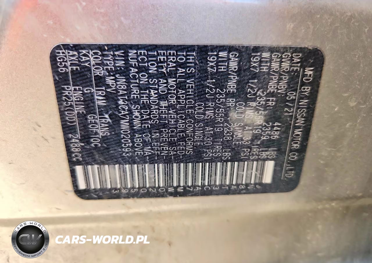 2021 Nissan Rogue Sl VIN:JN8AT3CA7MW020593 - 14