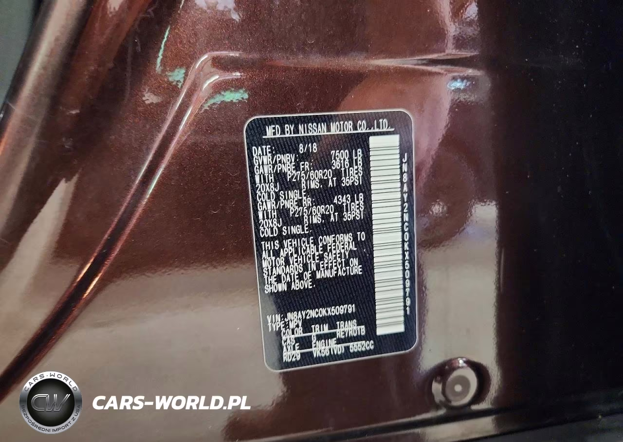 2019 Nissan Armada Sl VIN:JN8AY2NC0KX509791 - 13