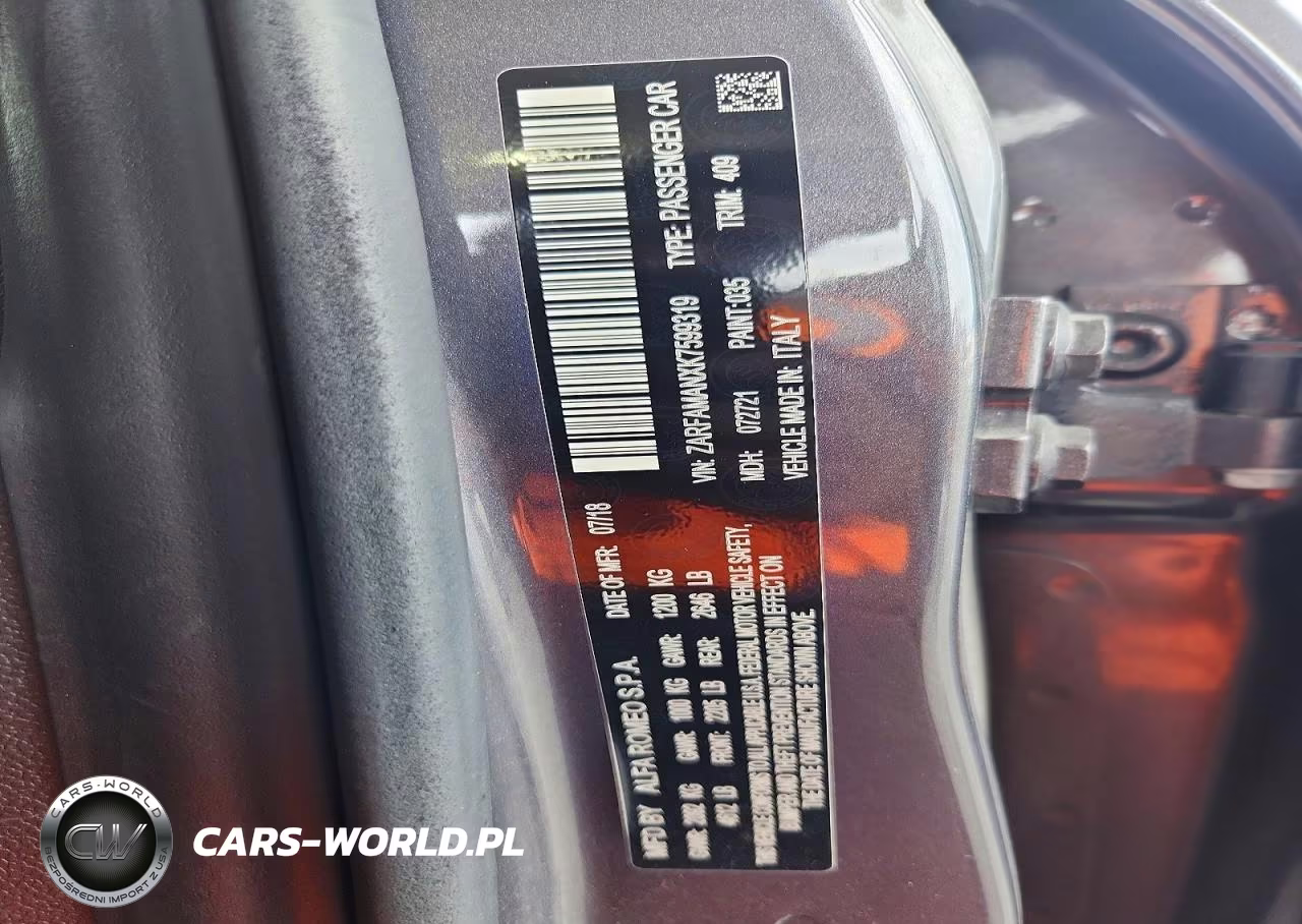 2019 Alfa Romeo Giulia VIN:ZARFAMANXK7599319 - 12