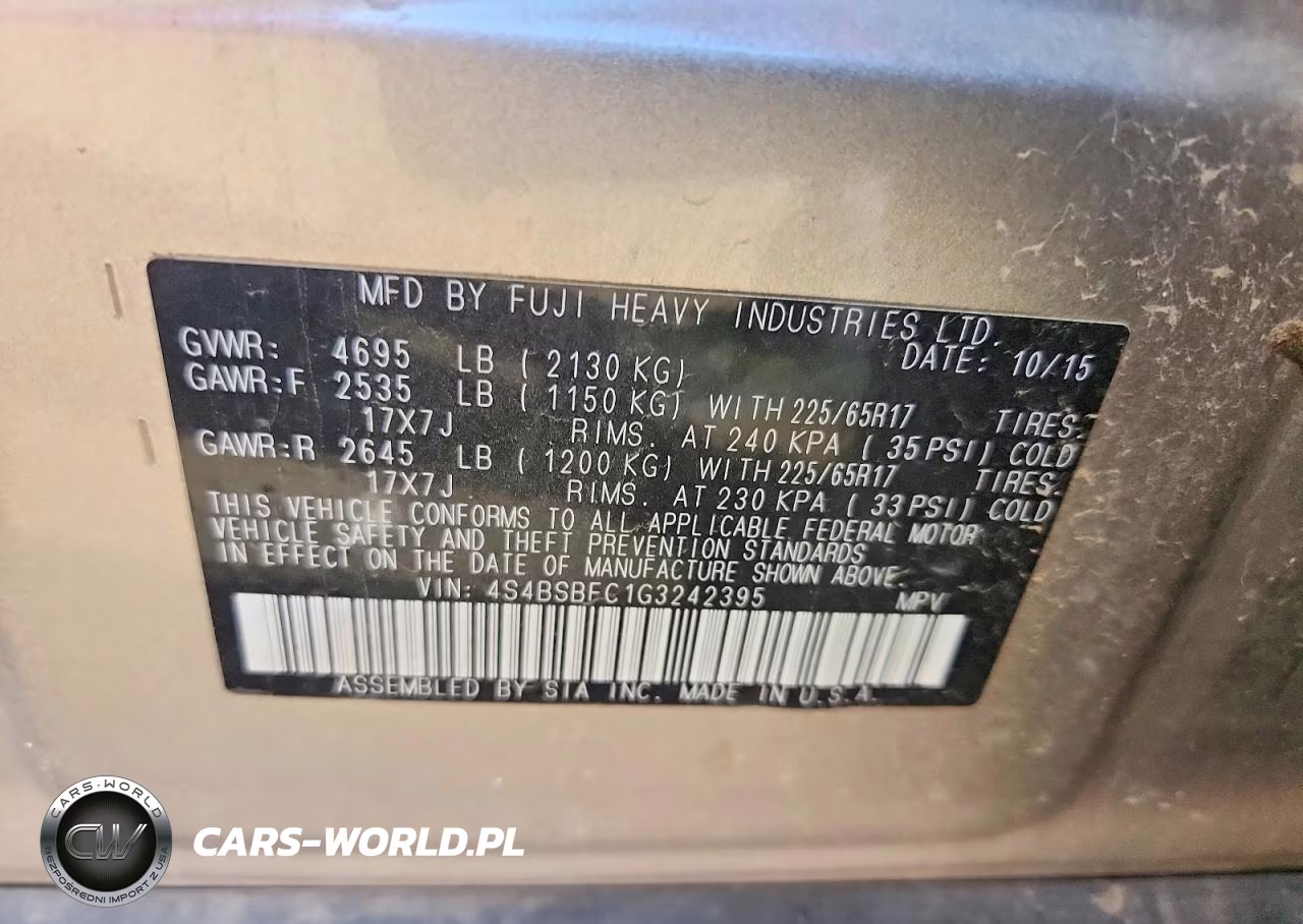 2016 Subaru Outback 2.5I Premium VIN:4S4BSBFC1G3242395 - 12