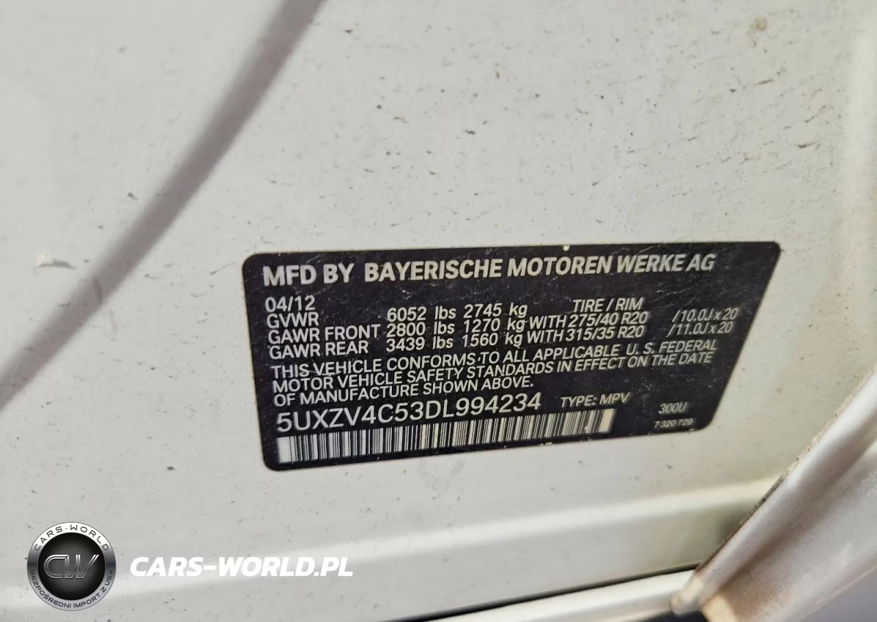 2013 BMW X5 xDrive35I VIN:5UXZV4C53DL994234 - 13