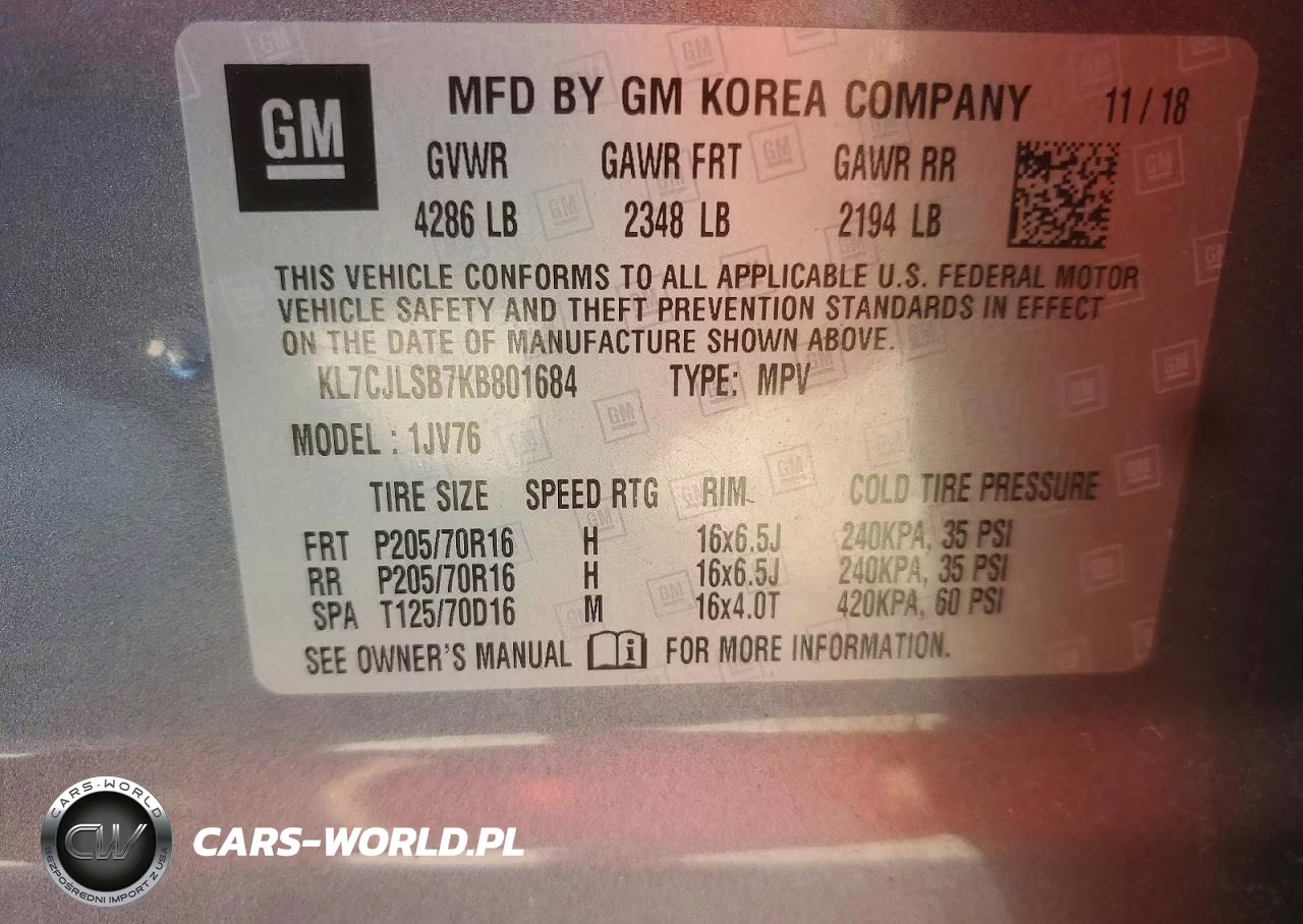 2019 Chevrolet Trax 1Lt VIN:KL7CJLSB7KB801684 - 13
