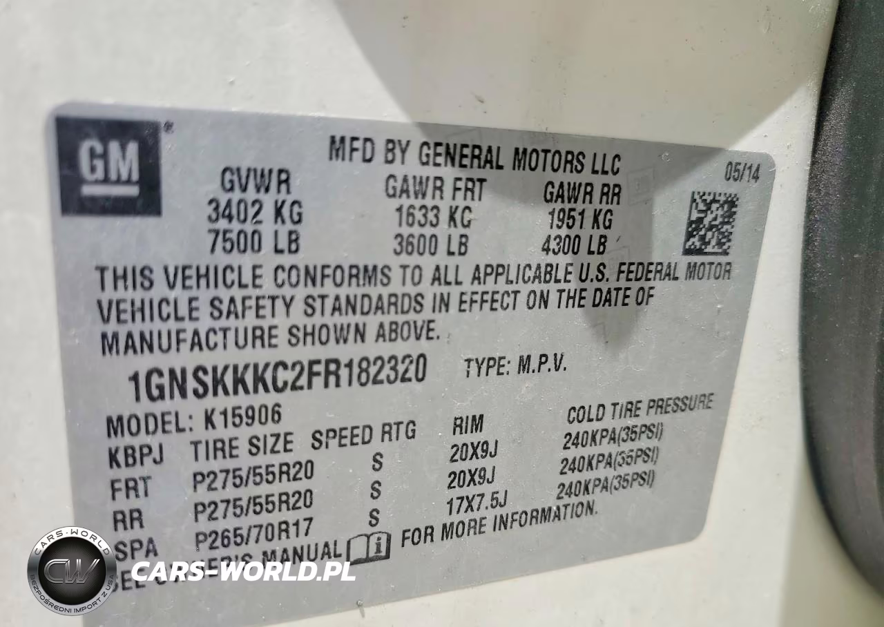 2015 Chevrolet Suburban K1500 Ltz VIN:1GNSKKKC2FR182320 - 13