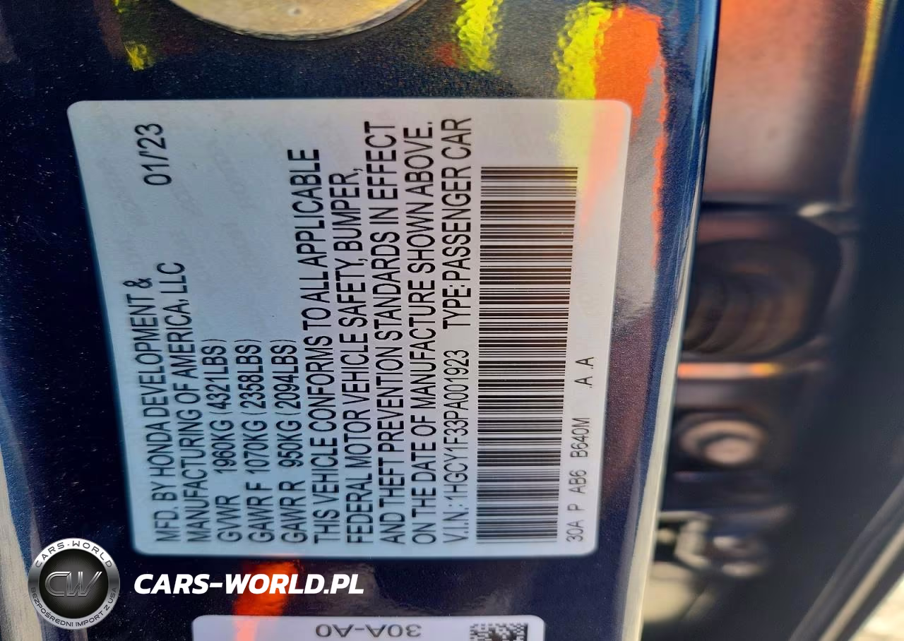 2023 Honda Accord Ex VIN:1HGCY1F33PA001923 - 13