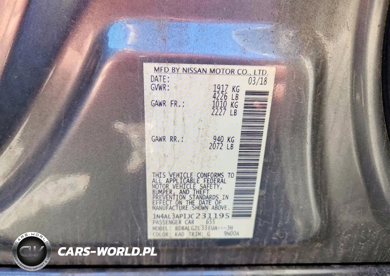 2018 Nissan Altima 2.5 S VIN:1N4AL3AP1JC231195 - 12