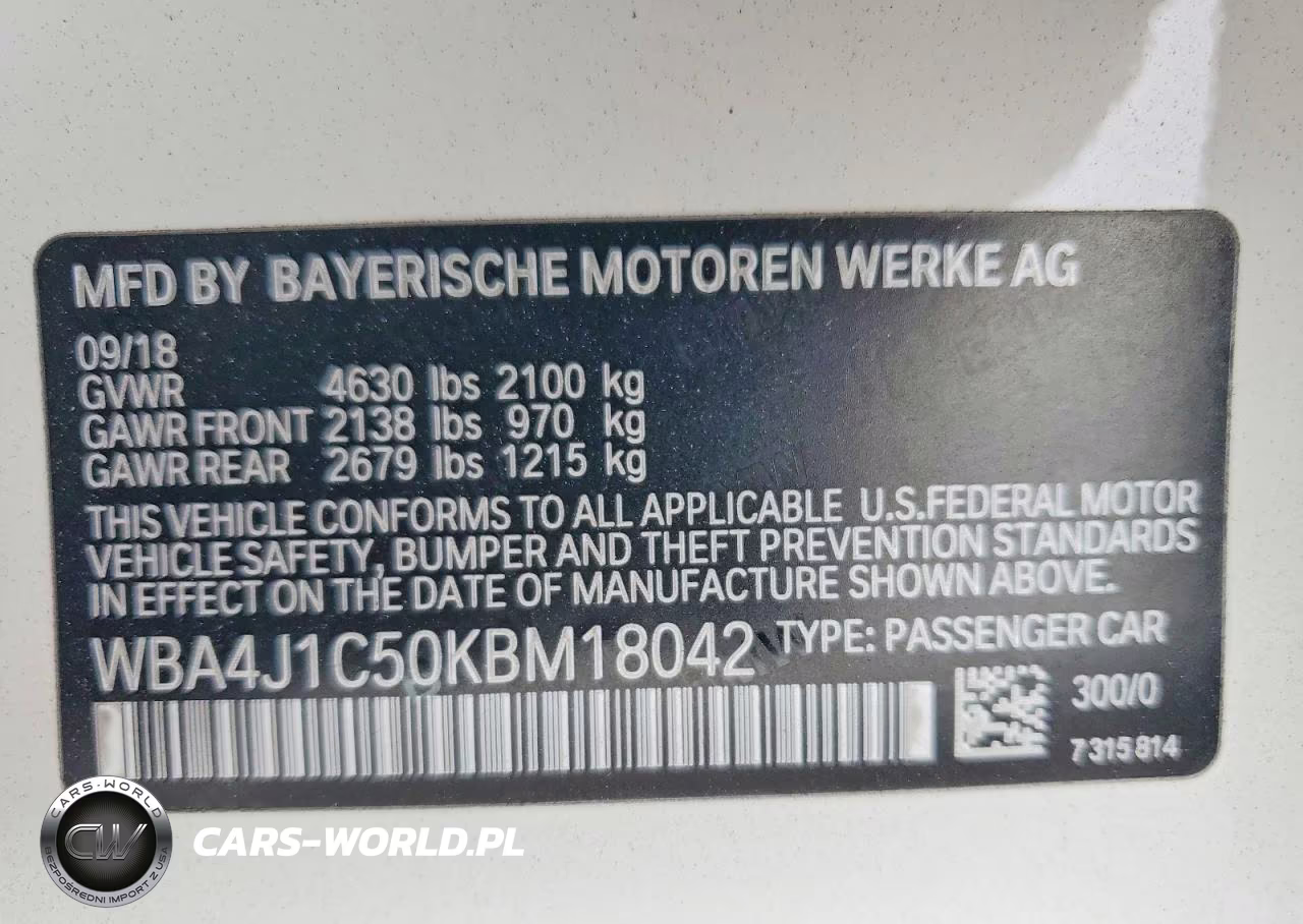 2019 BMW 430I Gran Coupe VIN:WBA4J1C50KBM18042 - 13