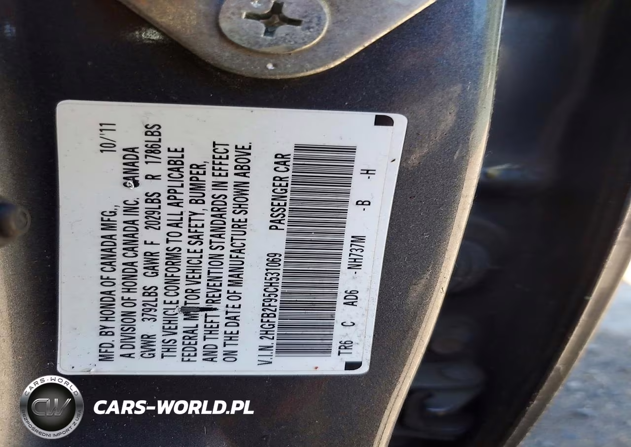 2012 Honda Civic Ex-L VIN:2HGFB2F95CH531069 - 12