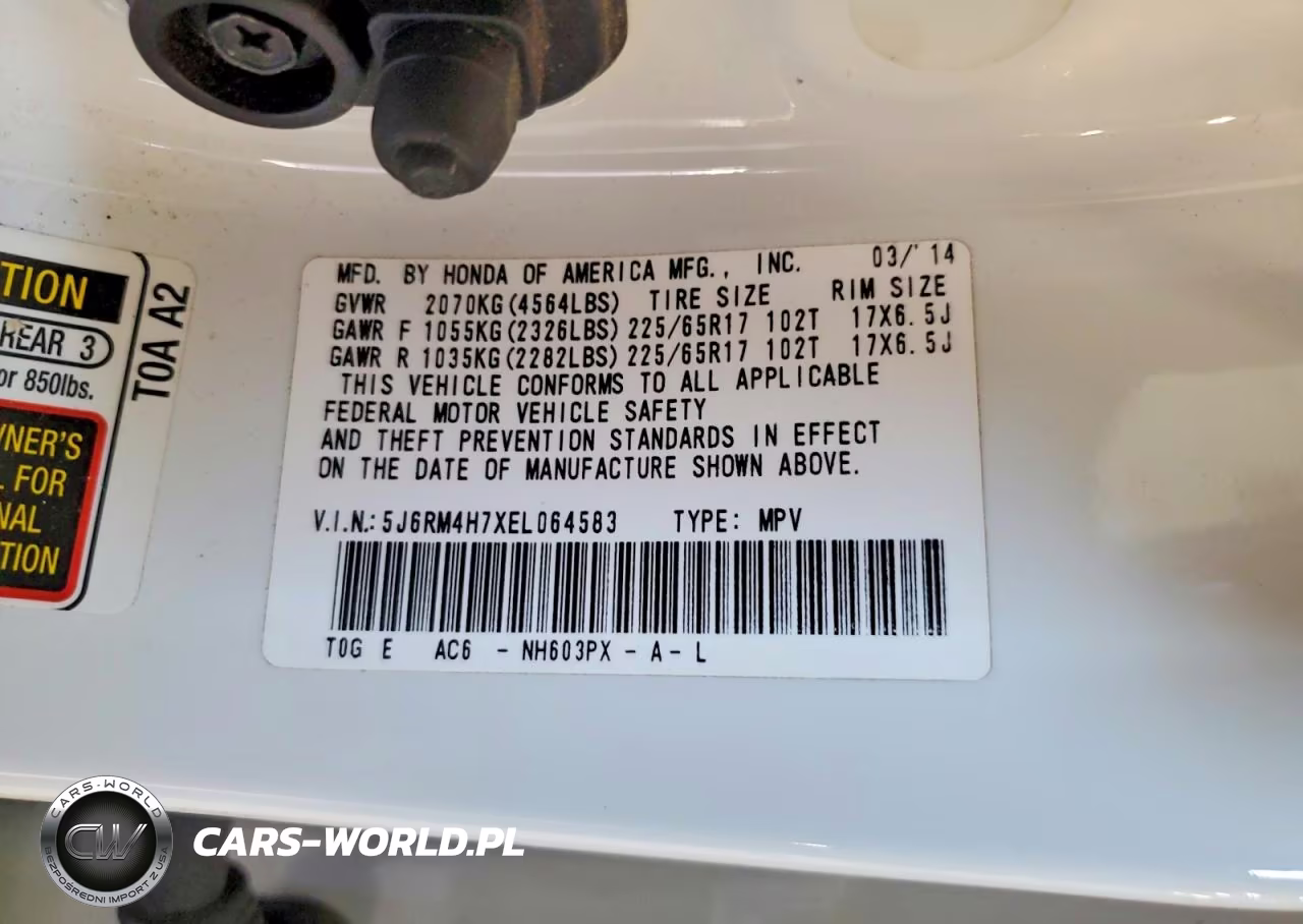 2014 Honda Cr-V Exl VIN:5J6RM4H7XEL064583 - 13