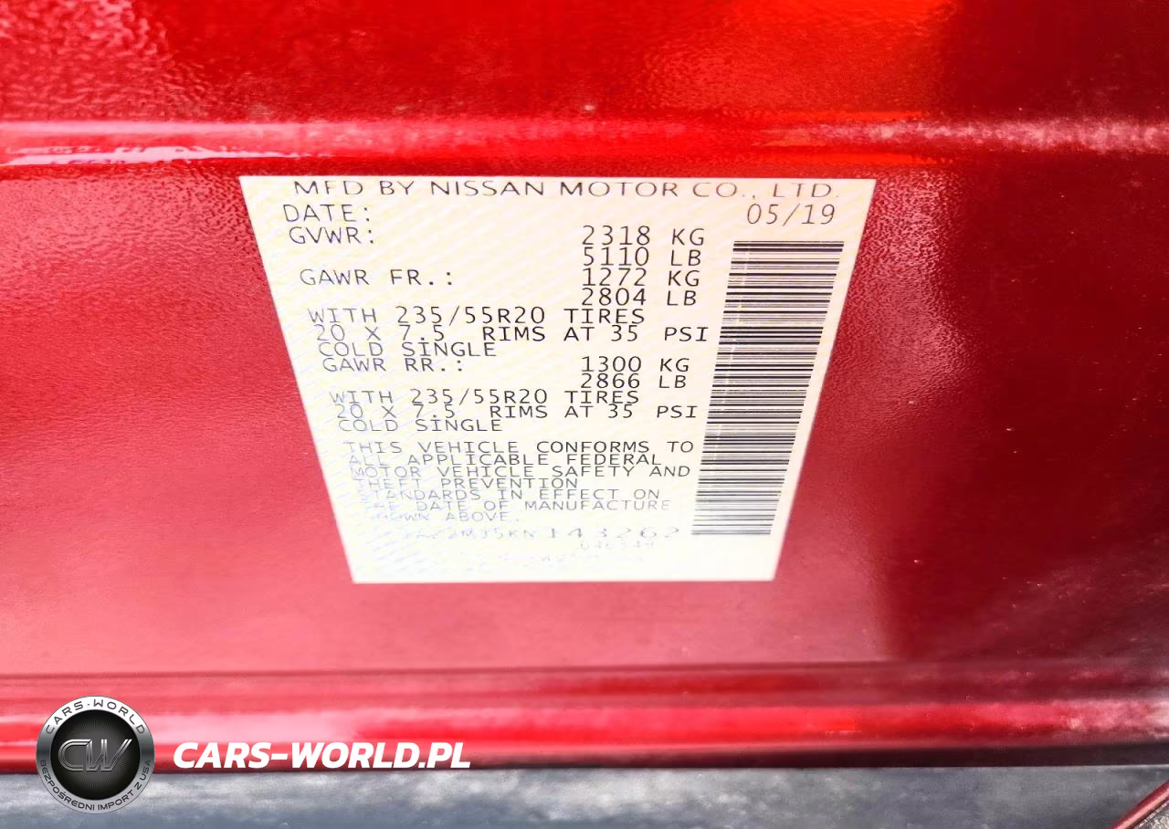 2019 Nissan Murano Sl VIN:5N1AZ2MJ5KN143262 - 12
