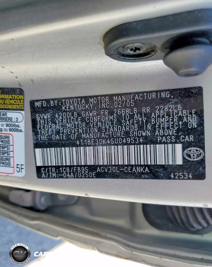 2005 Toyota Camry Le VIN:4T1BE30K45U049534 - 12