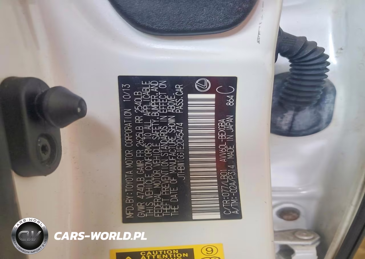 2014 Lexus Es 300H VIN:JTHBW1GG1E2045474 - 12