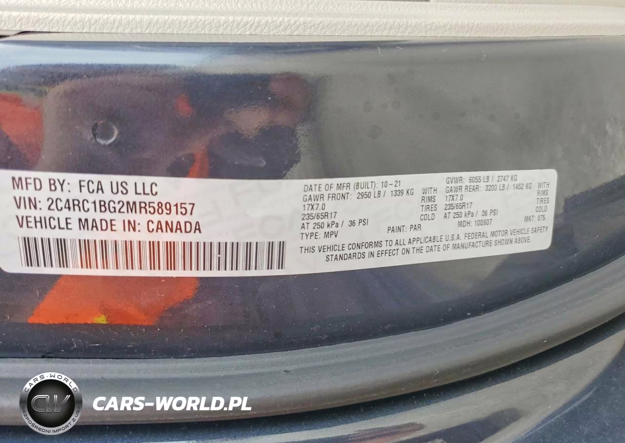 2021 Chrysler Pacifica Touring L VIN:2C4RC1BG2MR589157 - 14