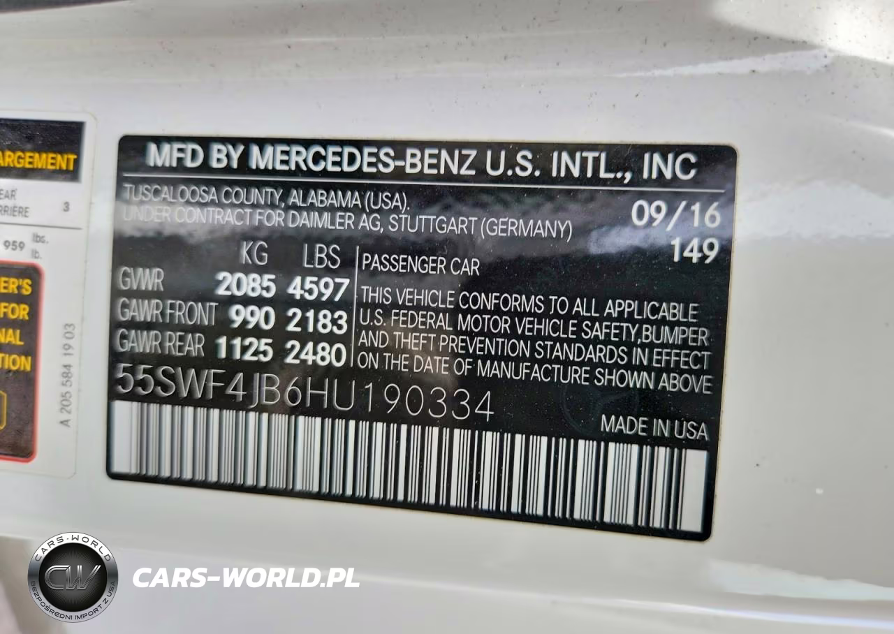2017 Mercedes-Benz C 300 VIN:55SWF4JB6HU190334 - 12