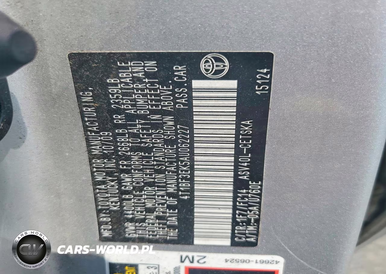 2010 Toyota Camry Se VIN:4T1BF3EK5AU062227 - 12