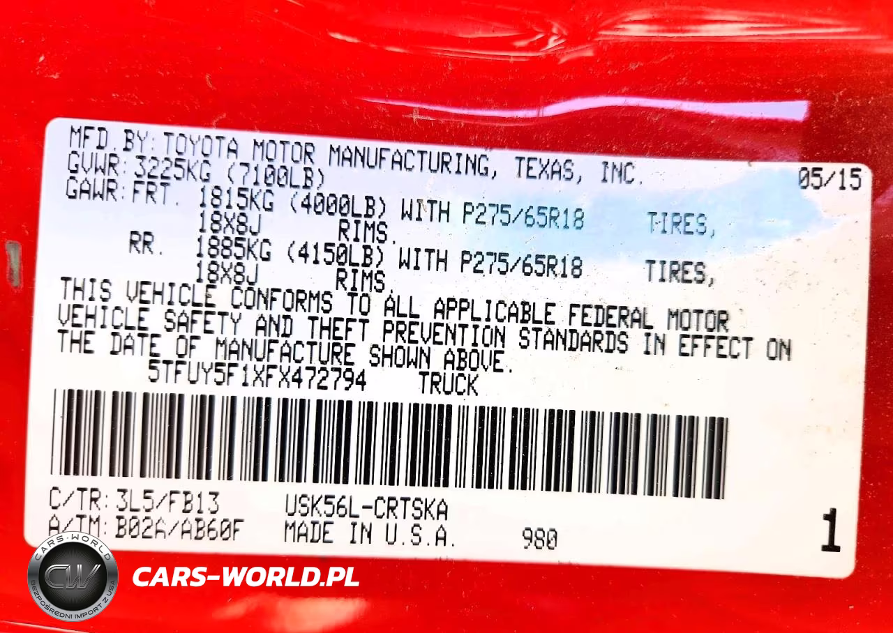 2015 Toyota Tundra Sr5 VIN:5TFUY5F1XFX472794 - 13