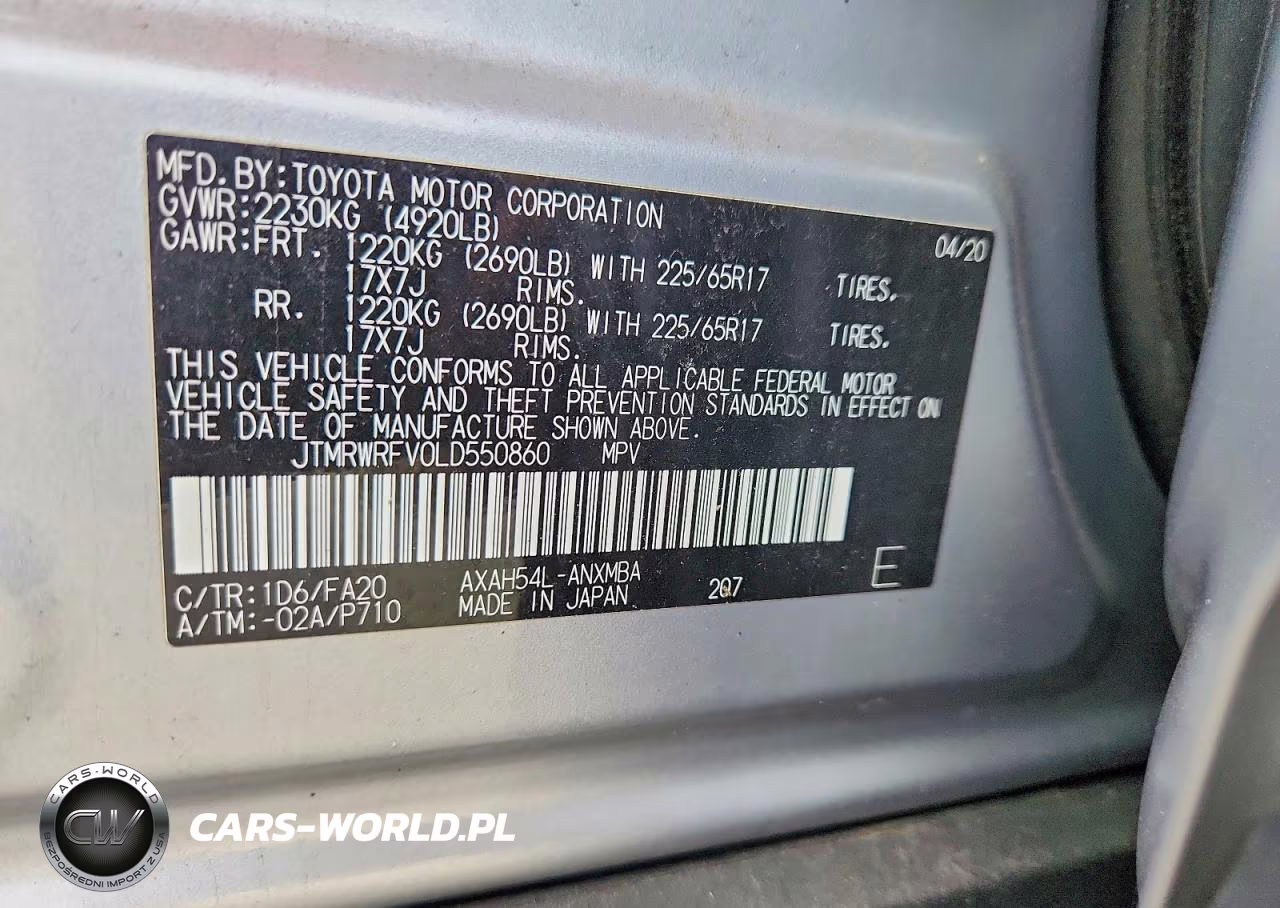2020 Toyota Rav4 Hybrid Xle VIN:JTMRWRFV0LD550860 - 13