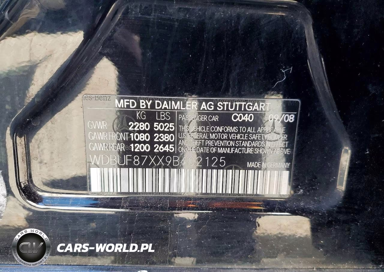 2009 Mercedes-Benz E 350 4Matic VIN:WDBUF87XX9B402125 - 12