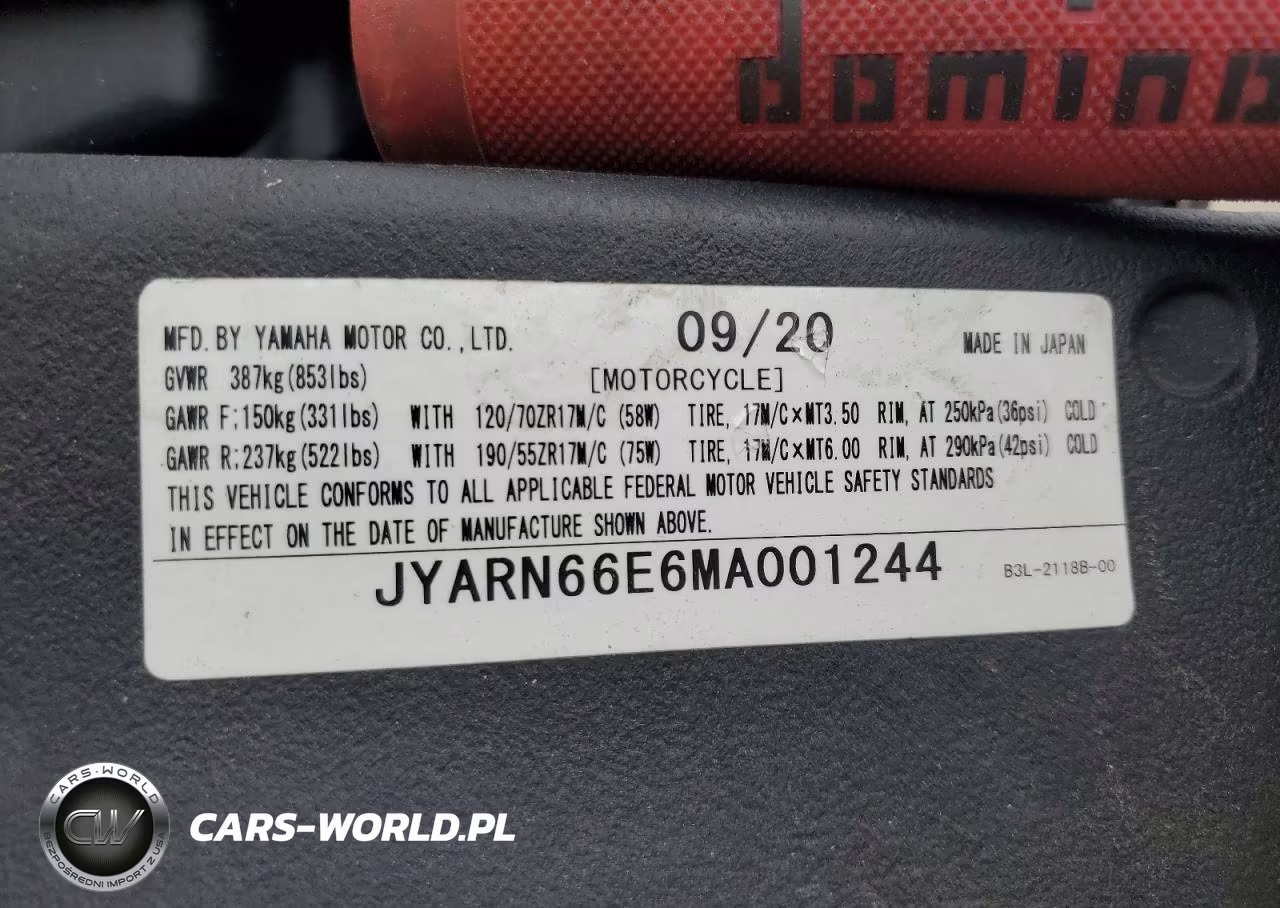 2021 Yamaha Yzfr1 VIN:JYARN66E6MA001244 - 8