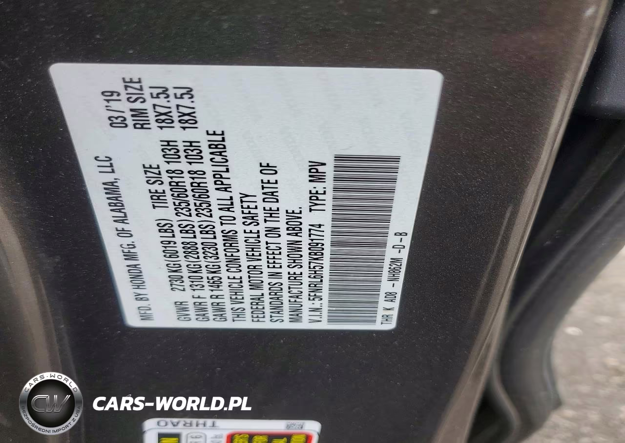 2019 Honda Odyssey Ex VIN:5FNRL6H57KB091774 - 13