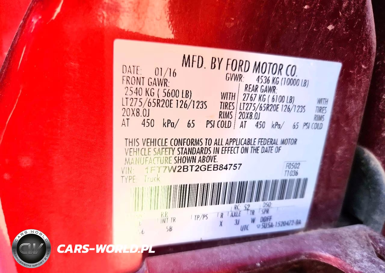 2016 Ford F250 Super Duty VIN:1FT7W2BT2GEB84757 - 12