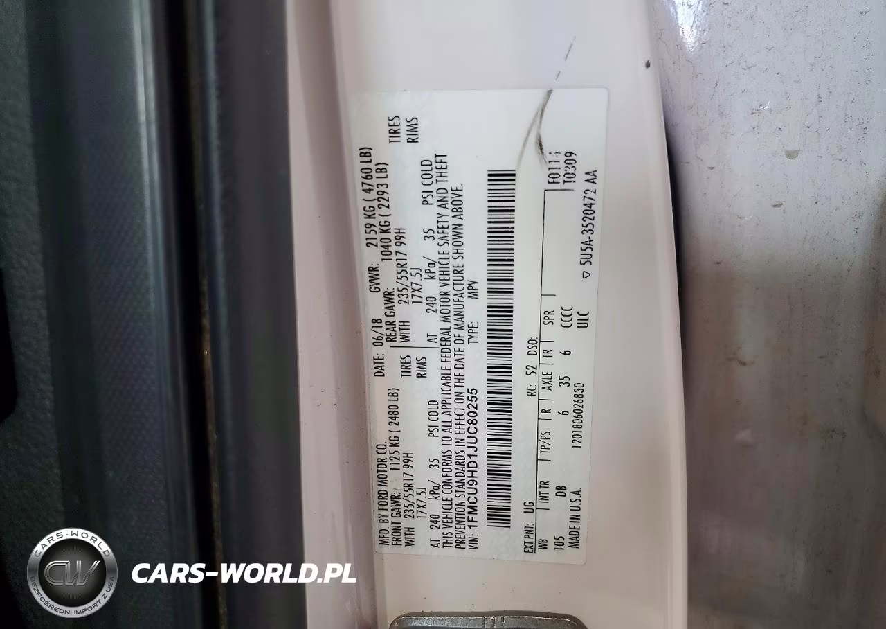 2018 Ford Escape Sel VIN:1FMCU9HD1JUC80255 - 12