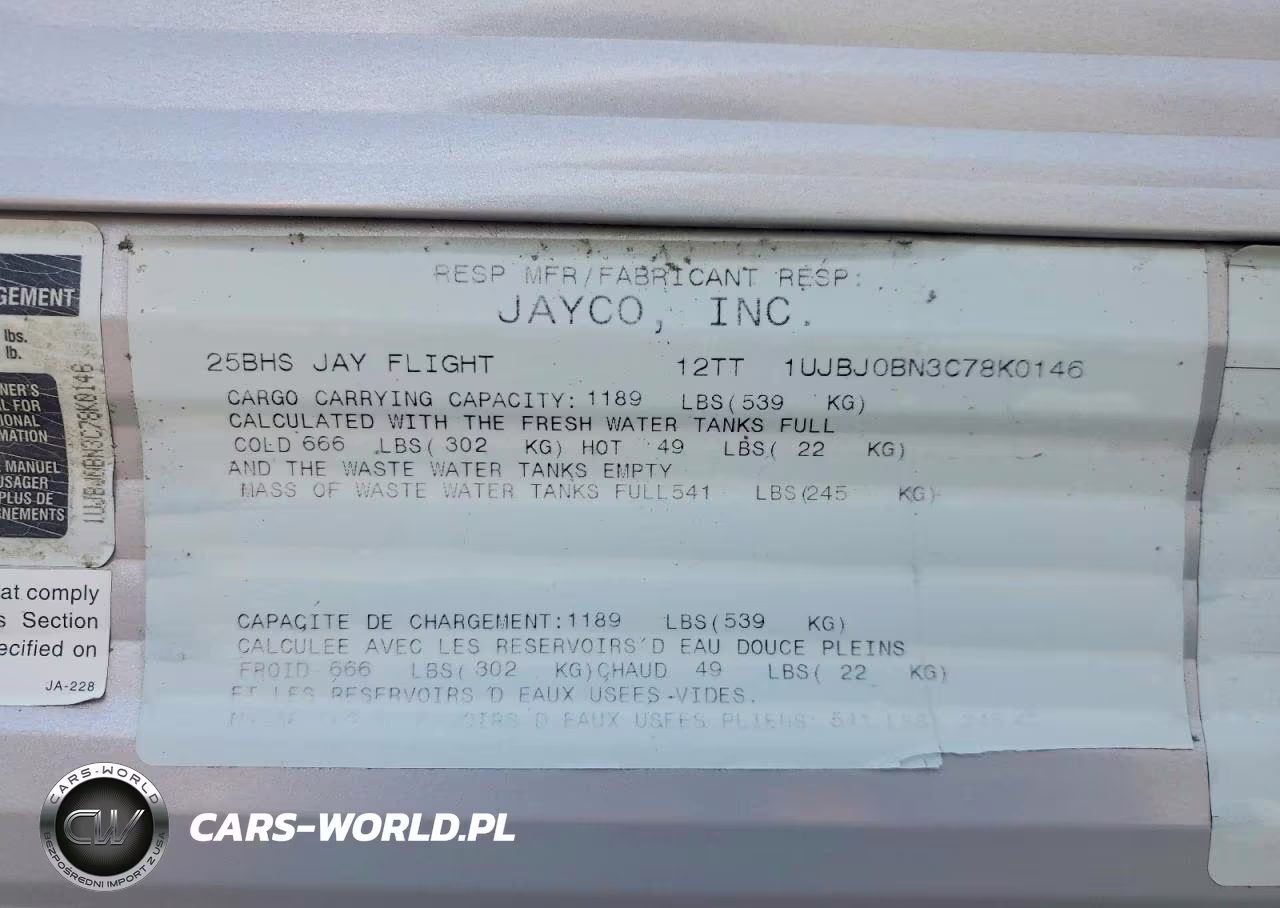 2012 Jayco Jay Flight Camper VIN:1UJBJ0BN3C78K0146 - 10