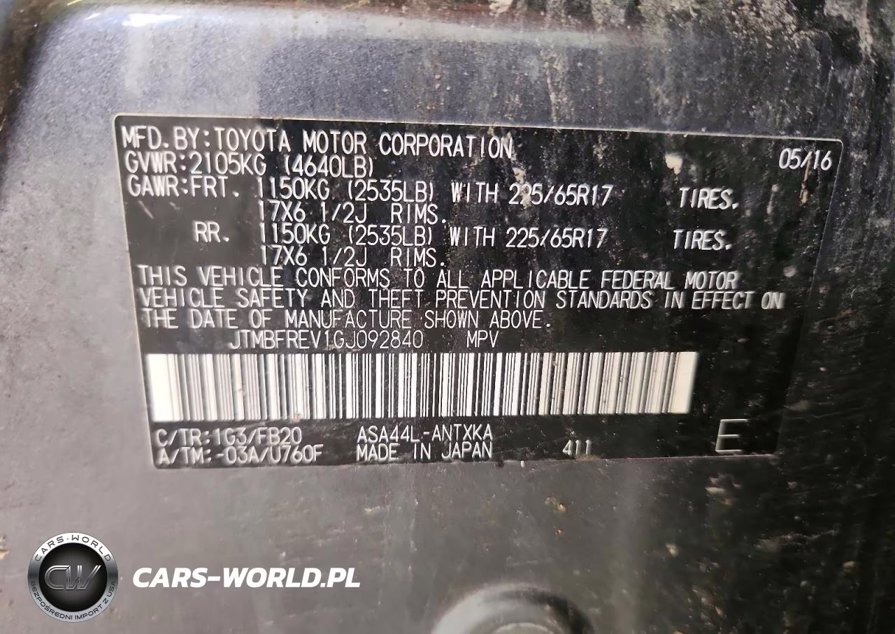2016 Toyota Rav4 Le VIN:JTMBFREV1GJ092840 - 13