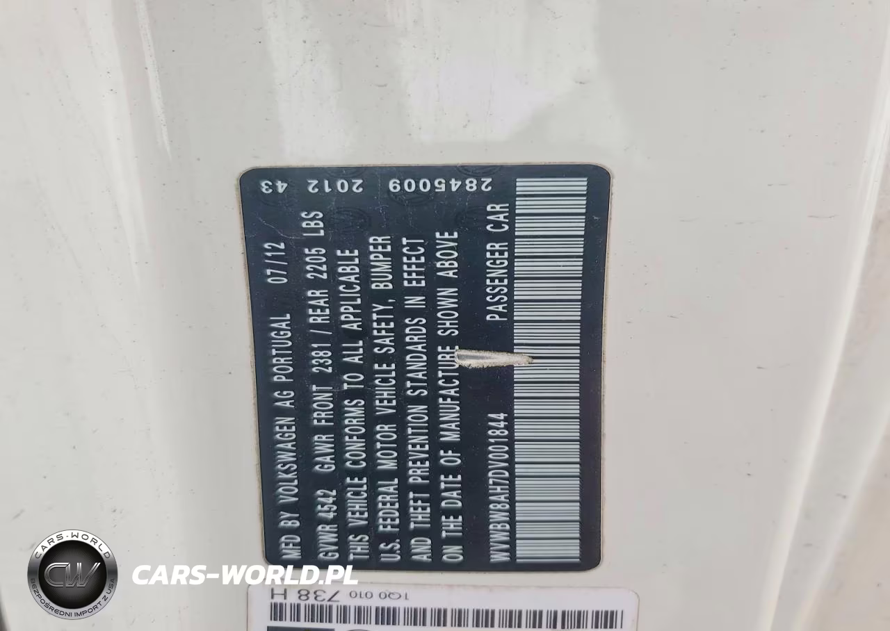 2013 Volkswagen Eos Komfort VIN:WVWBW8AH7DV001844 - 12