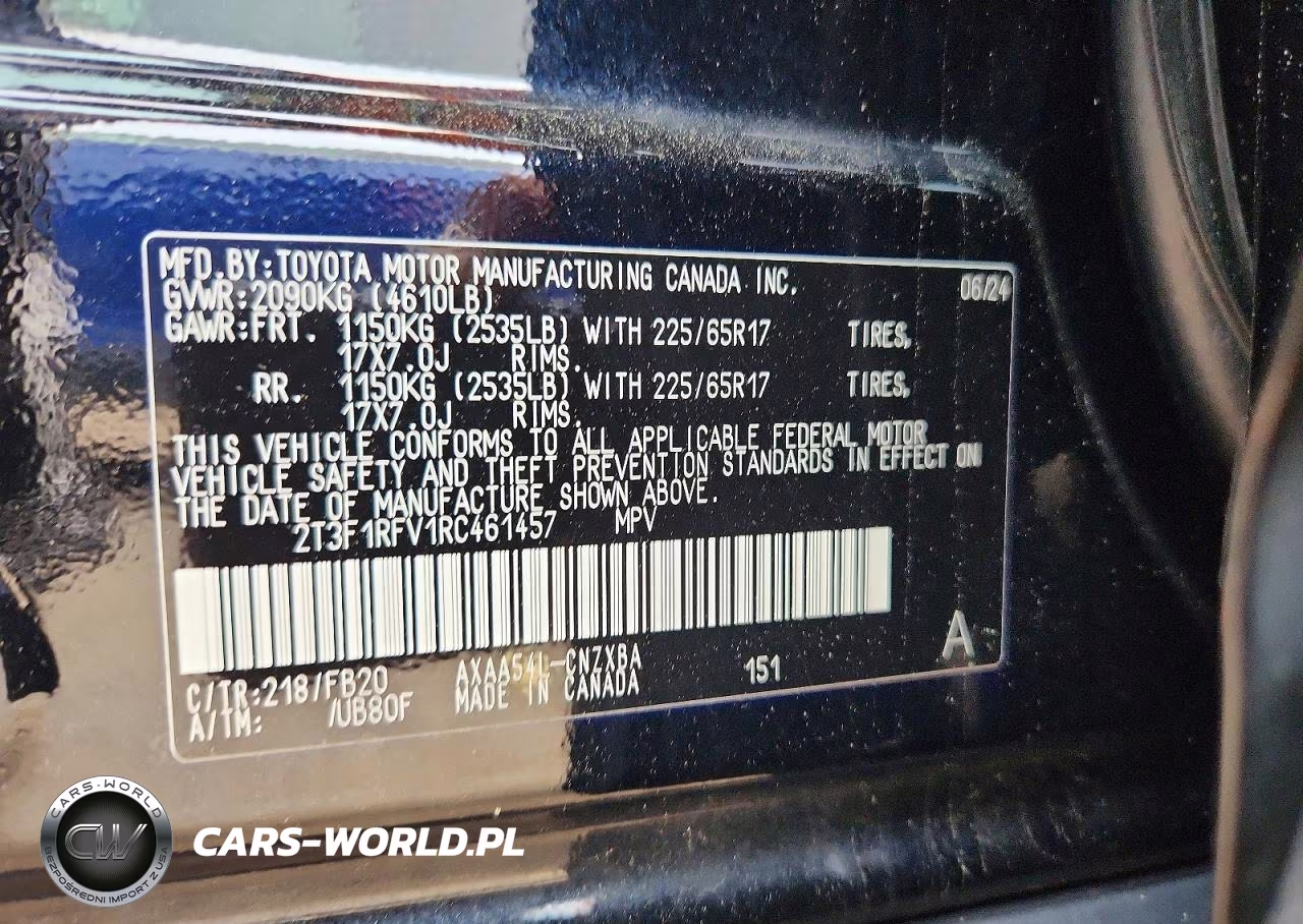 2024 Toyota Rav4 Le VIN:2T3F1RFV1RC461457 - 12