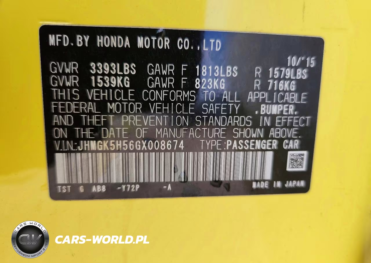 2016 Honda Fit Lx VIN:JHMGK5H56GX008674 - 12