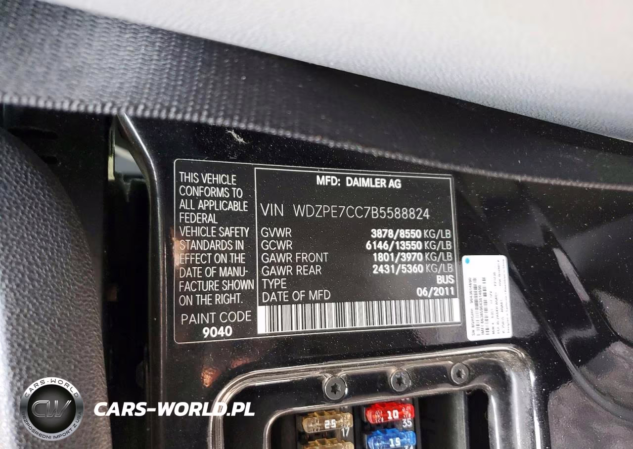2011 Mercedes-Benz Sprinter 2500 VIN:WDZPE7CC7B5588824 - 13