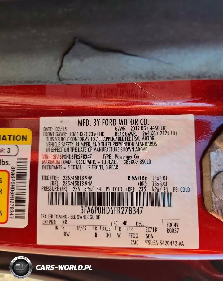 2015 Ford Fusion Se VIN:3FA6P0HD6FR278347 - 12