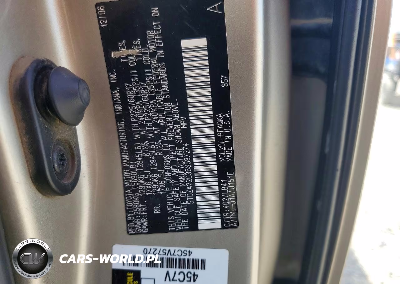 2006 Toyota Sienna Xle 7 Passenger VIN:5TDZA22C36S587274 - 13