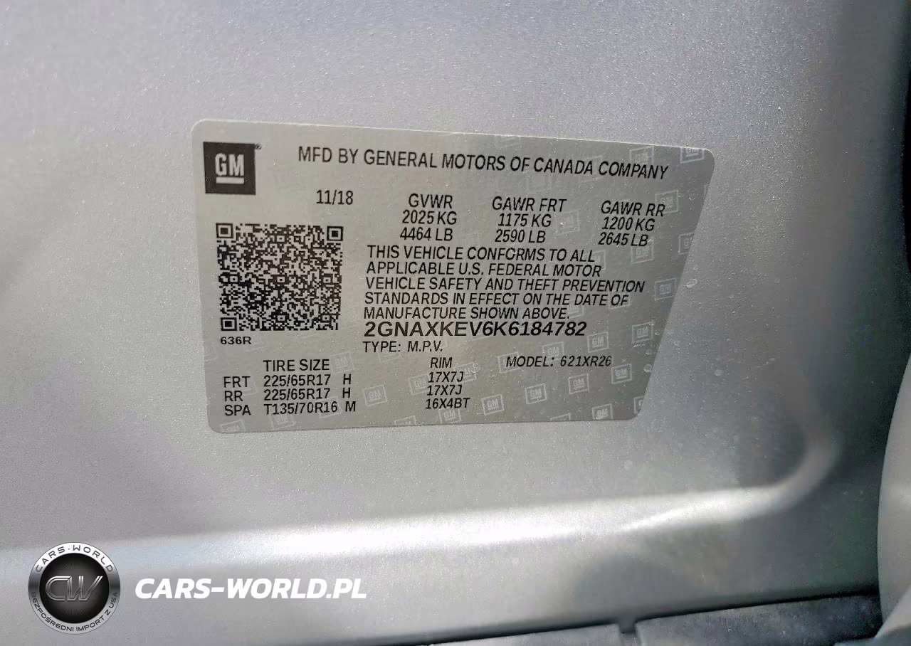 2019 Chevrolet Equinox Lt VIN:2GNAXKEV6K6184782 - 13