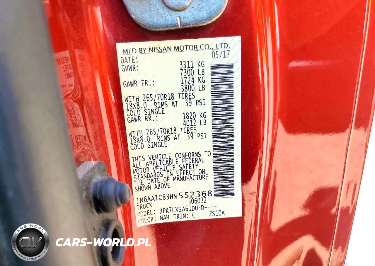 2017 Nissan Titan S VIN:1N6AA1C83HN552368 - 12