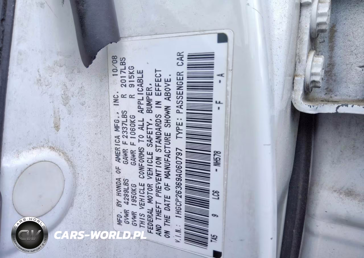 2009 Honda Accord Lx VIN:1HGCP26369A060797 - 12