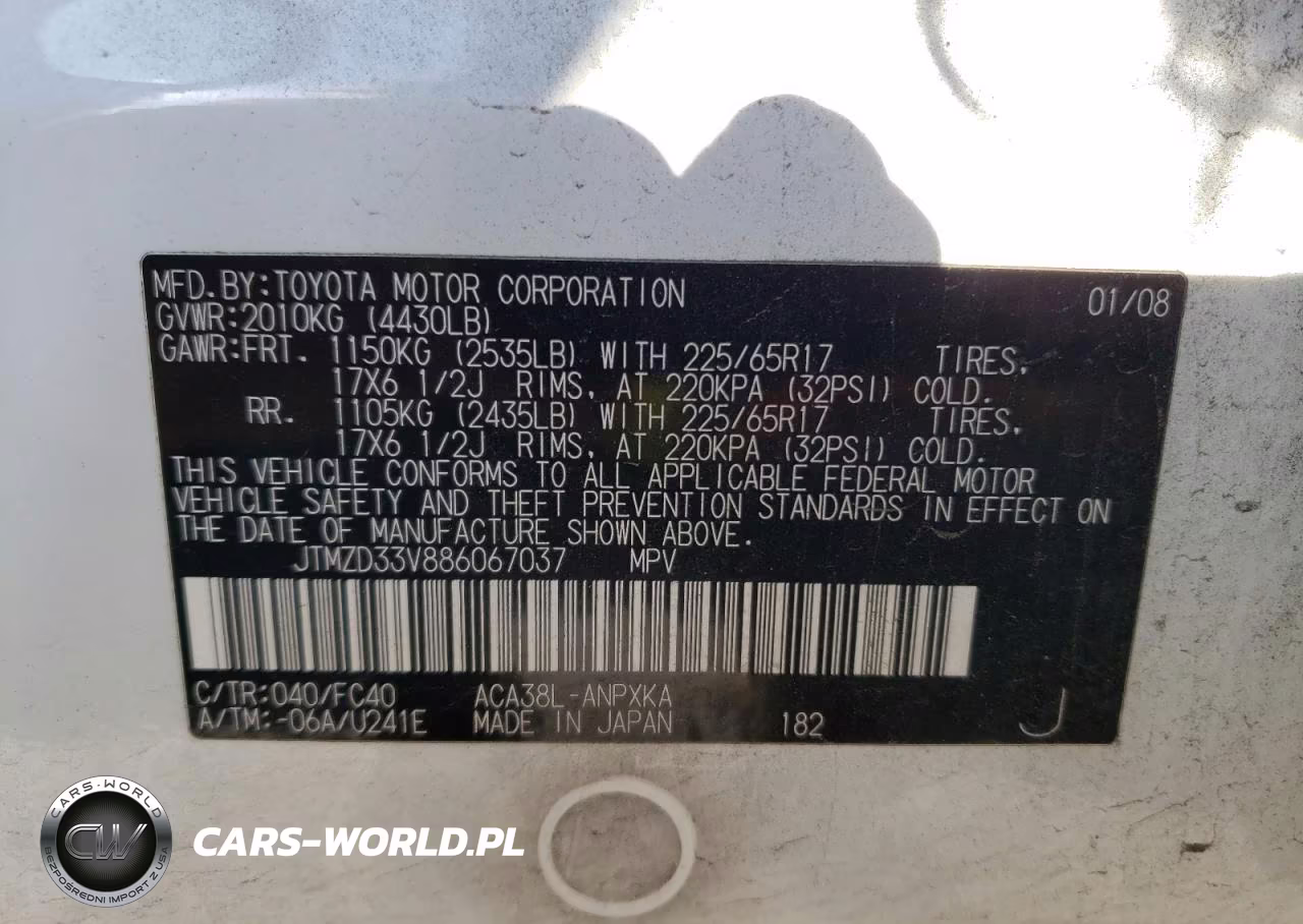 2008 Toyota Rav4 VIN:JTMZD33V886067037 - 12