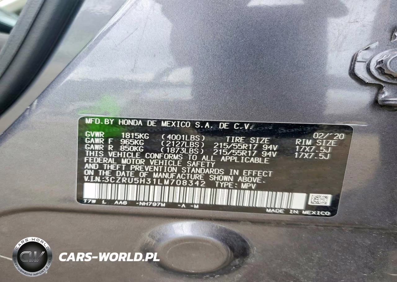 2020 Honda Hr-V Lx VIN:3CZRU5H31LM708342 - 13