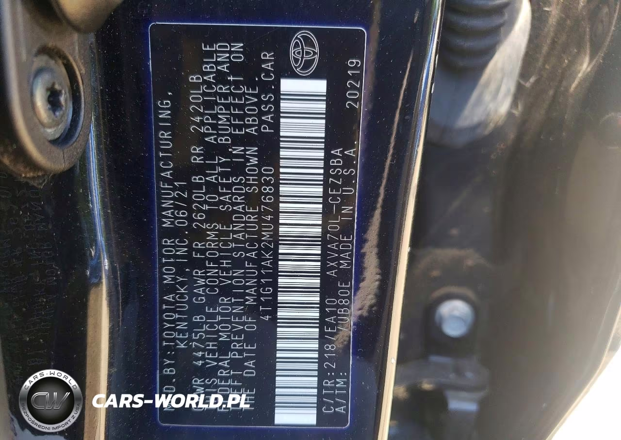 2021 Toyota Camry Se VIN:4T1G11AK2MU476830 - 12